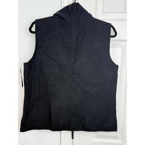 DKNY Wool Angora Sleeveless Turtleneck Vest Black Zip Back NWT Women’s 16